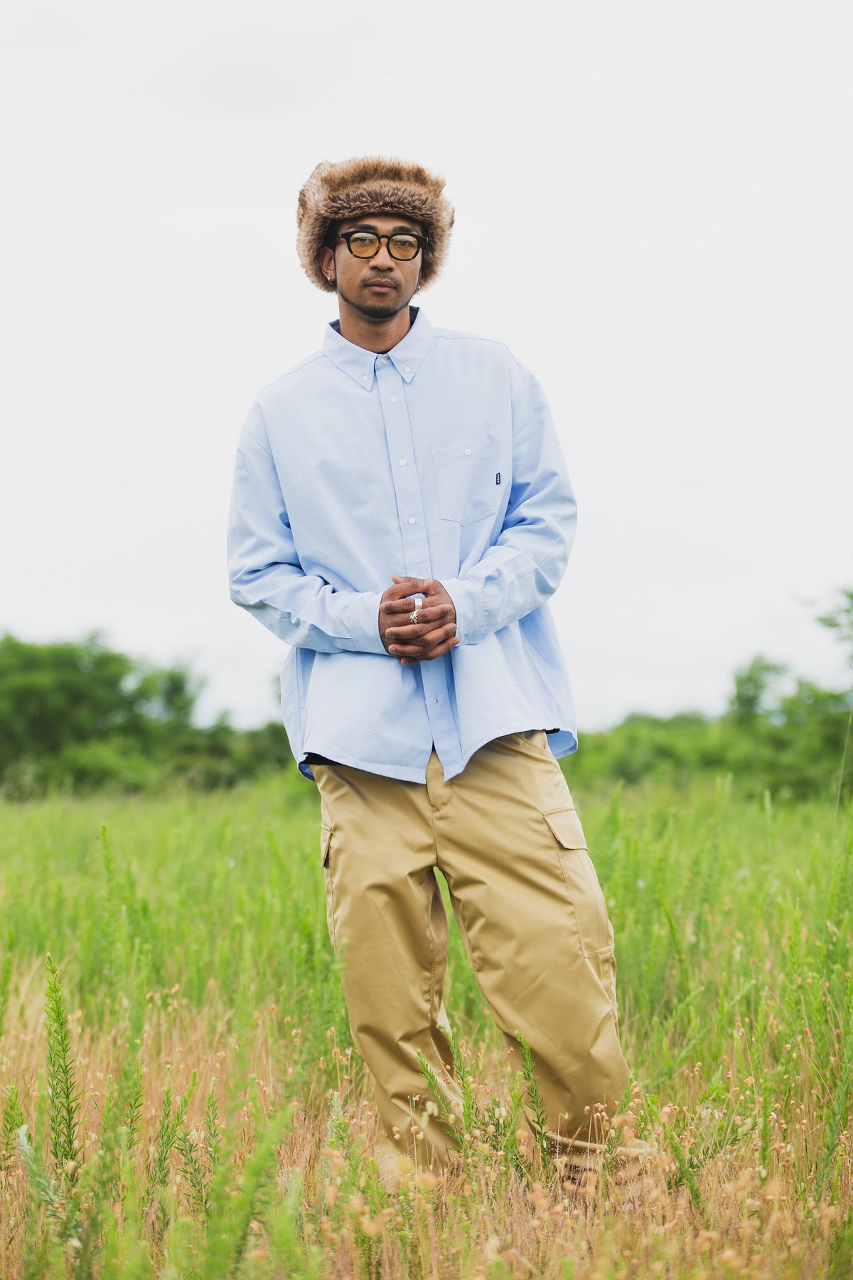 THUNDER FRANKEN EMBROIDERY LONG SLEEVED BUTTON-DOWN SHIRT