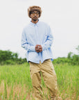 THUNDER FRANKEN EMBROIDERY LONG SLEEVED BUTTON-DOWN SHIRT