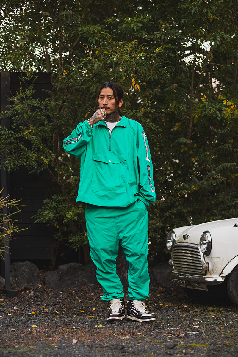 MAYO】【WEB限定】MAYO BONES 刺繍アノラック - キンミヤブルー