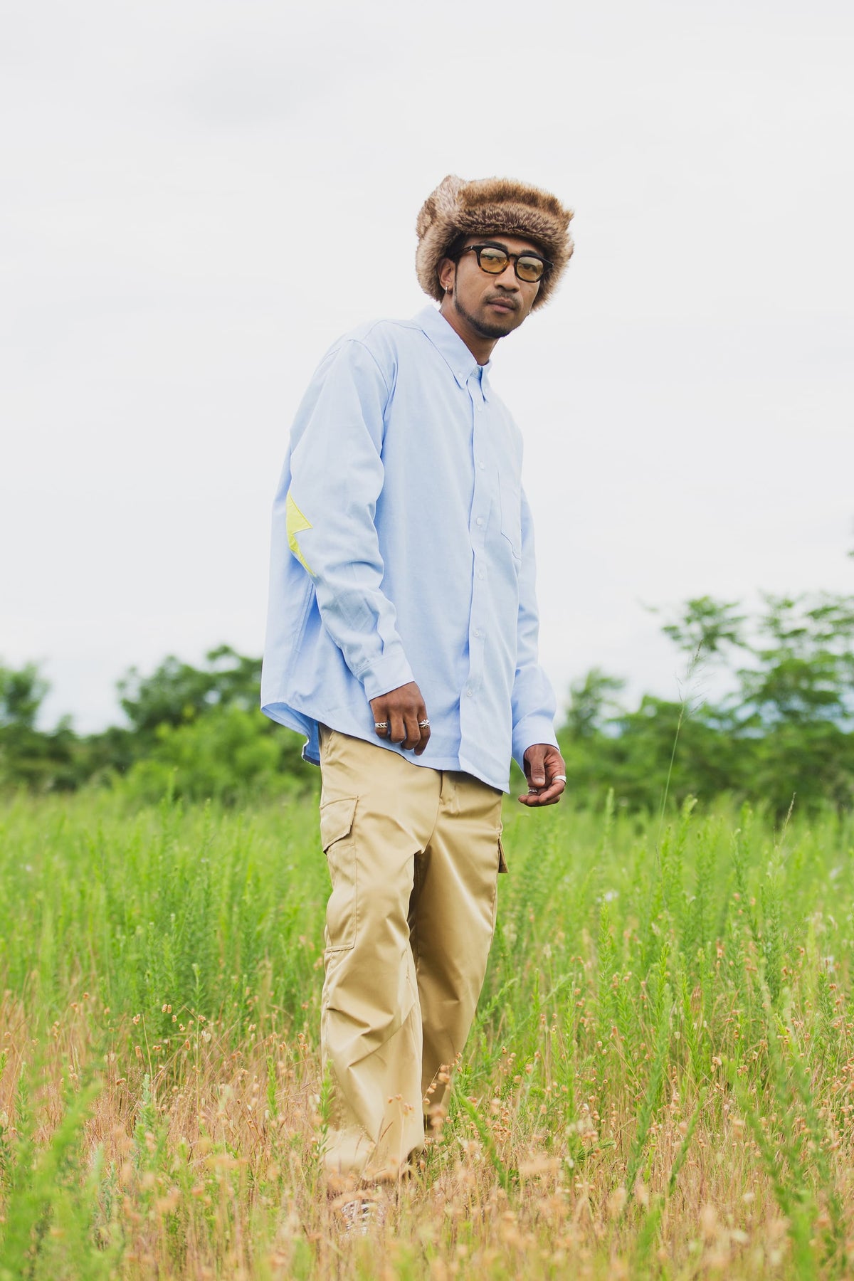 THUNDER FRANKEN EMBROIDERY LONG SLEEVED BUTTON-DOWN SHIRT