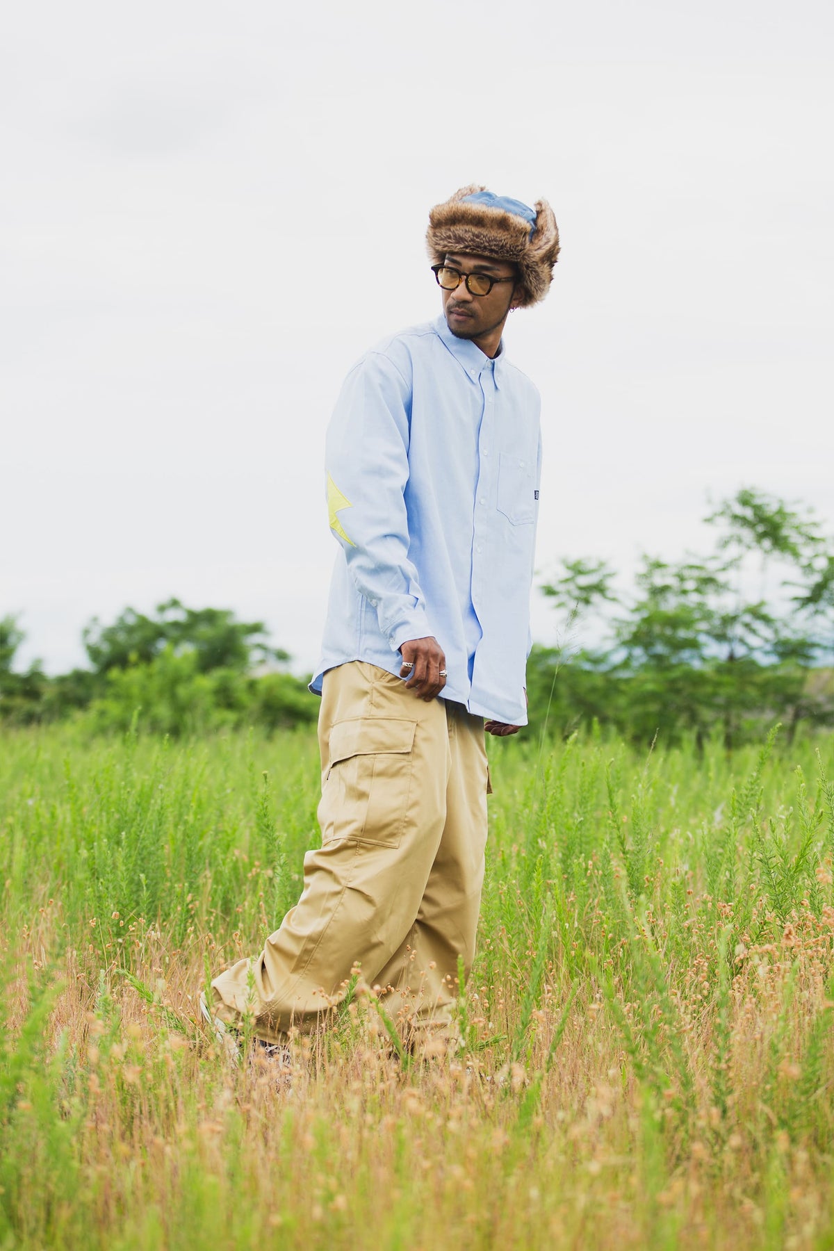 THUNDER FRANKEN EMBROIDERY LONG SLEEVED BUTTON-DOWN SHIRT