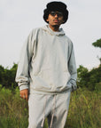 PLAIN EMBROIDERY SWEAT PANTS -  GRAY