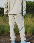 PLAIN EMBROIDERY SWEAT PANTS -  GRAY