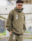 FIRE IRON CROSS EMBROIDERY NYLON JKT