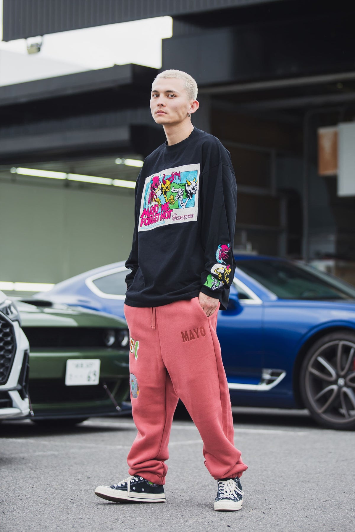 A SKELETON IN THE CLOSET EMBROIDERY LONG SLEEVE TEE