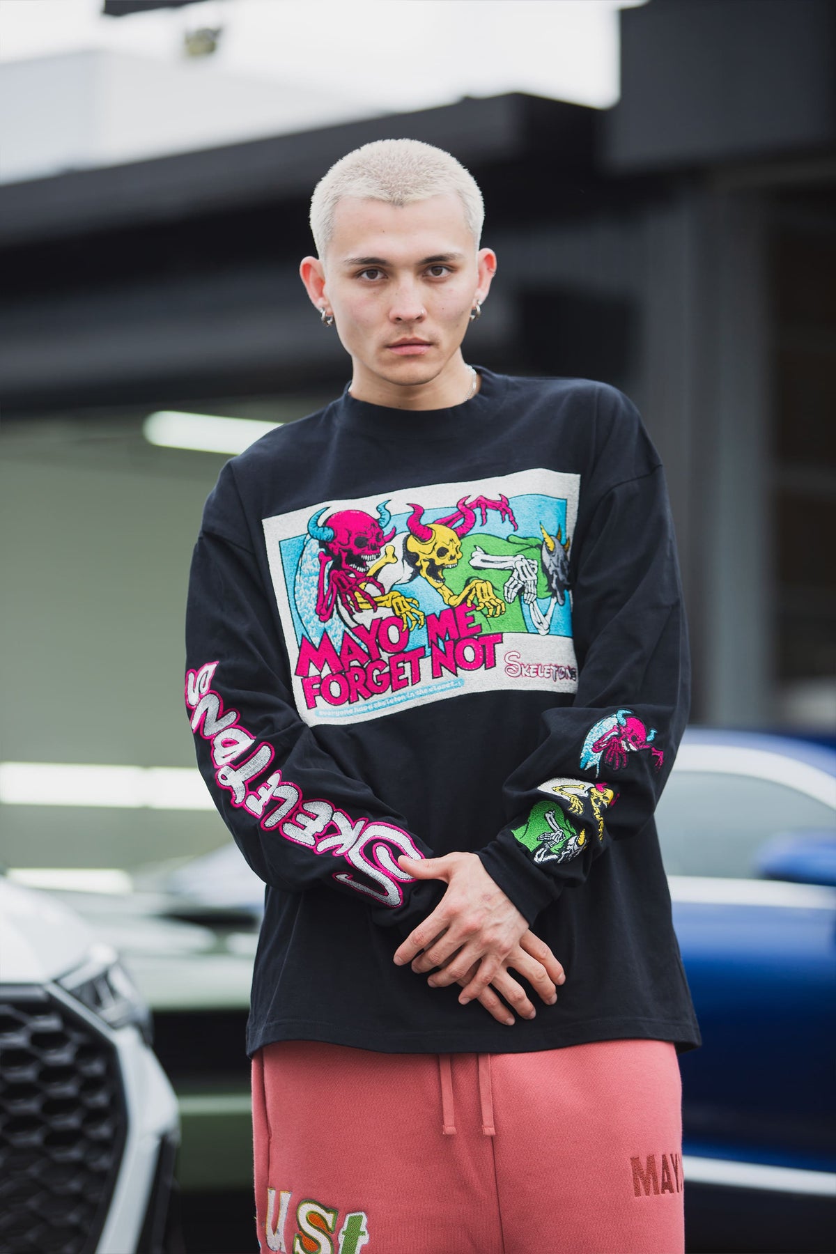 A SKELETON IN THE CLOSET EMBROIDERY LONG SLEEVE TEE