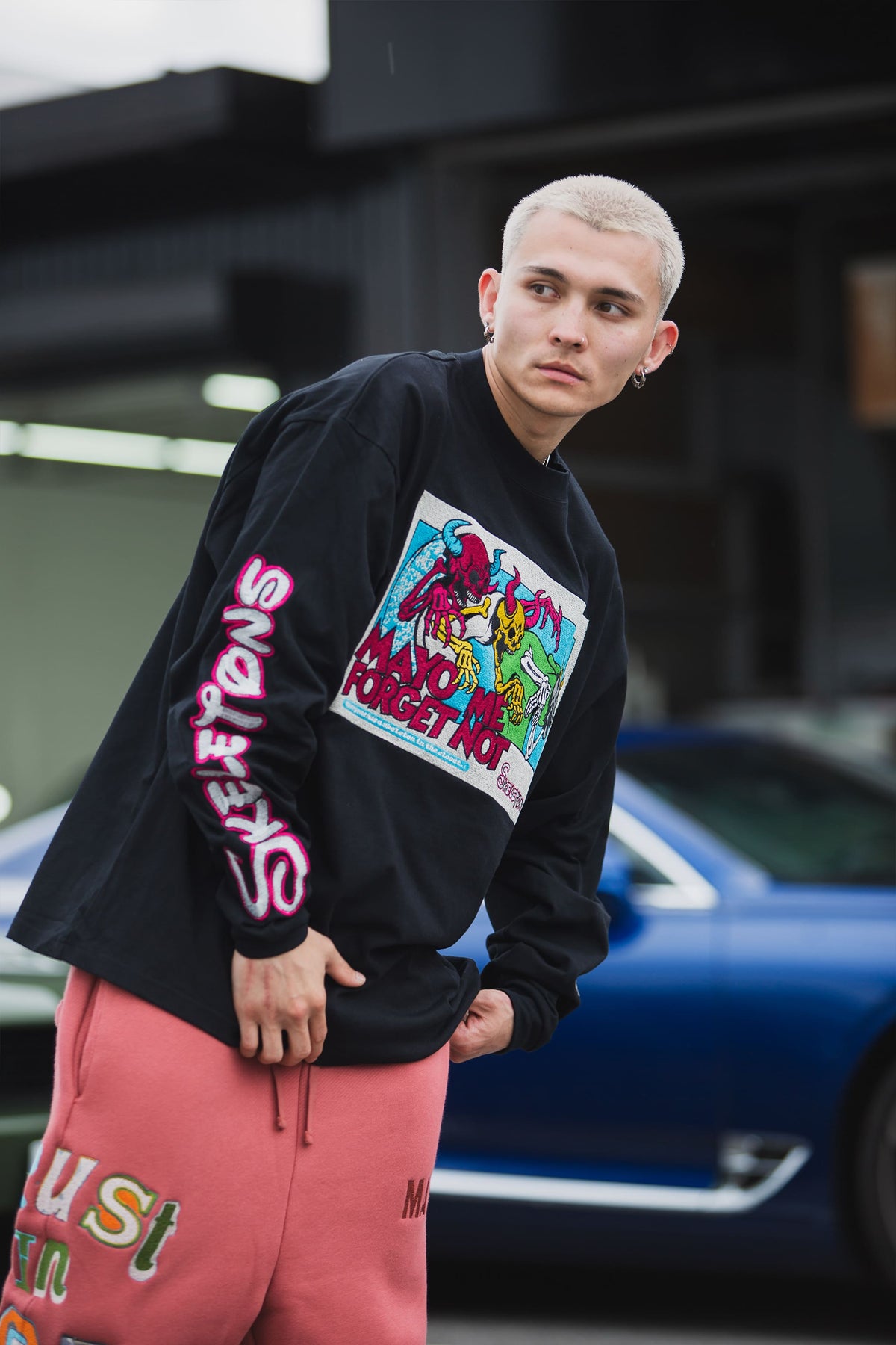 A SKELETON IN THE CLOSET EMBROIDERY LONG SLEEVE TEE