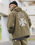 FIRE IRON CROSS EMBROIDERY NYLON JKT