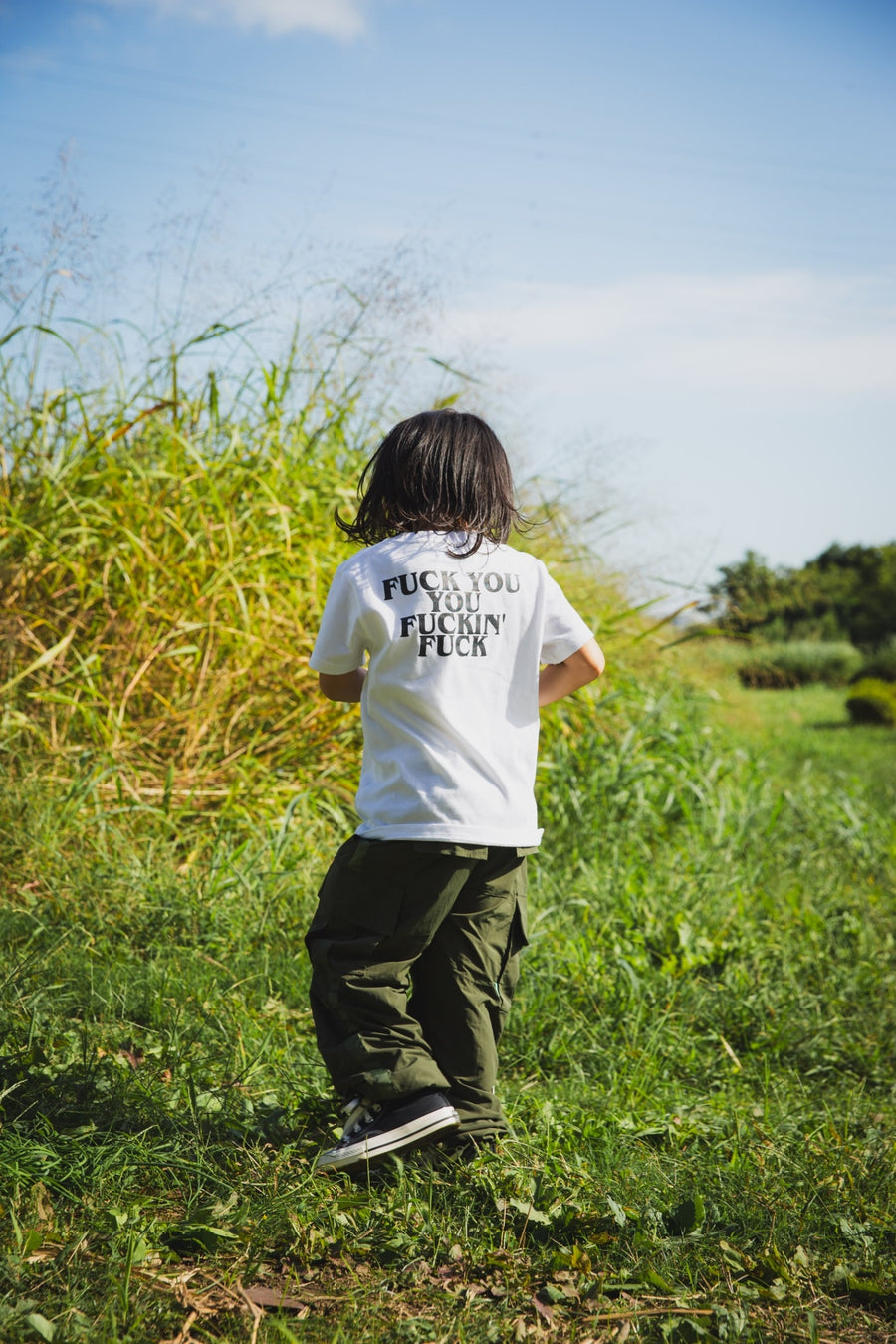 【KIDS】 F●CKIN F●CK PRINT  SHORT SLEEVE TEE - WHITE