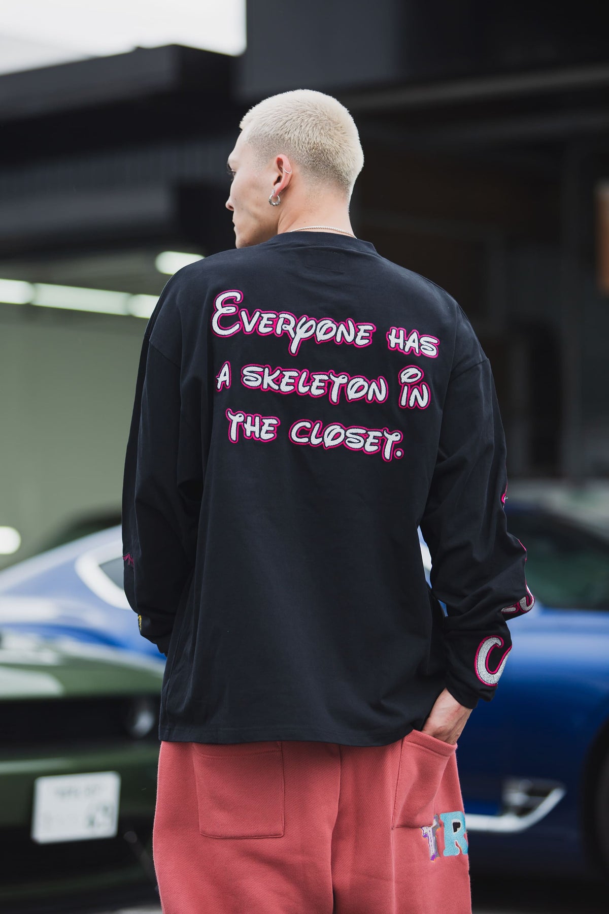A SKELETON IN THE CLOSET EMBROIDERY LONG SLEEVE TEE