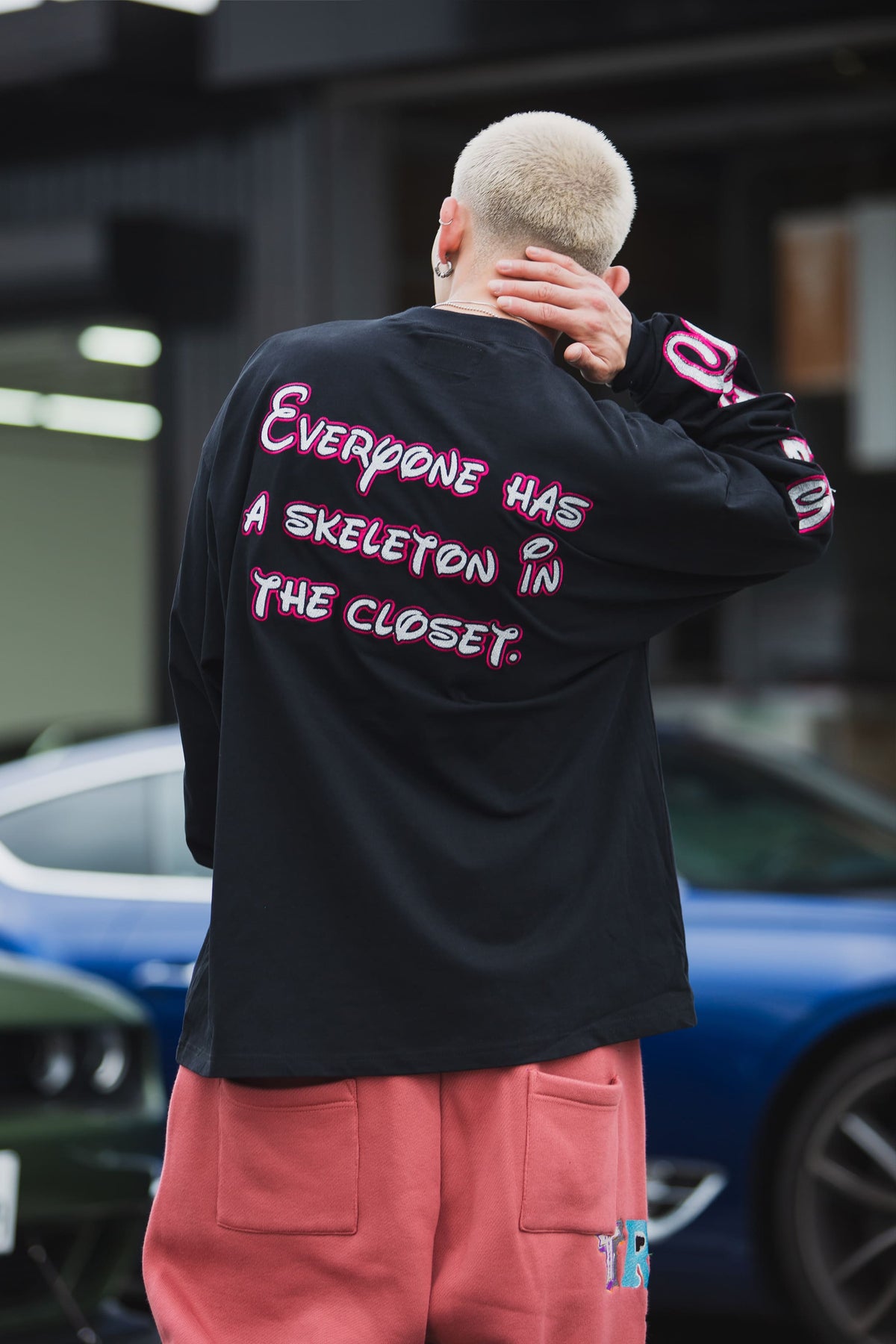A SKELETON IN THE CLOSET EMBROIDERY LONG SLEEVE TEE