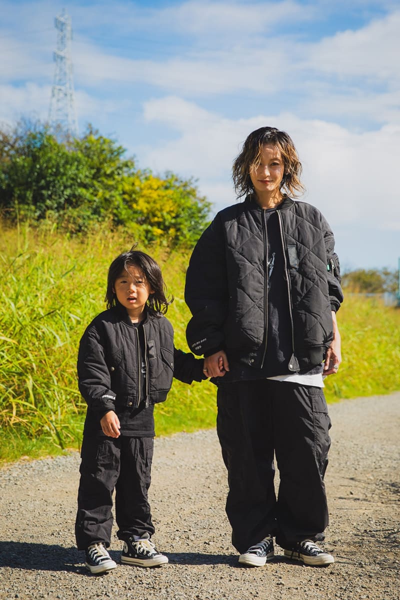 【KIDS】EAGLE  EMBROIDERY NYLON JKT -  BLACK