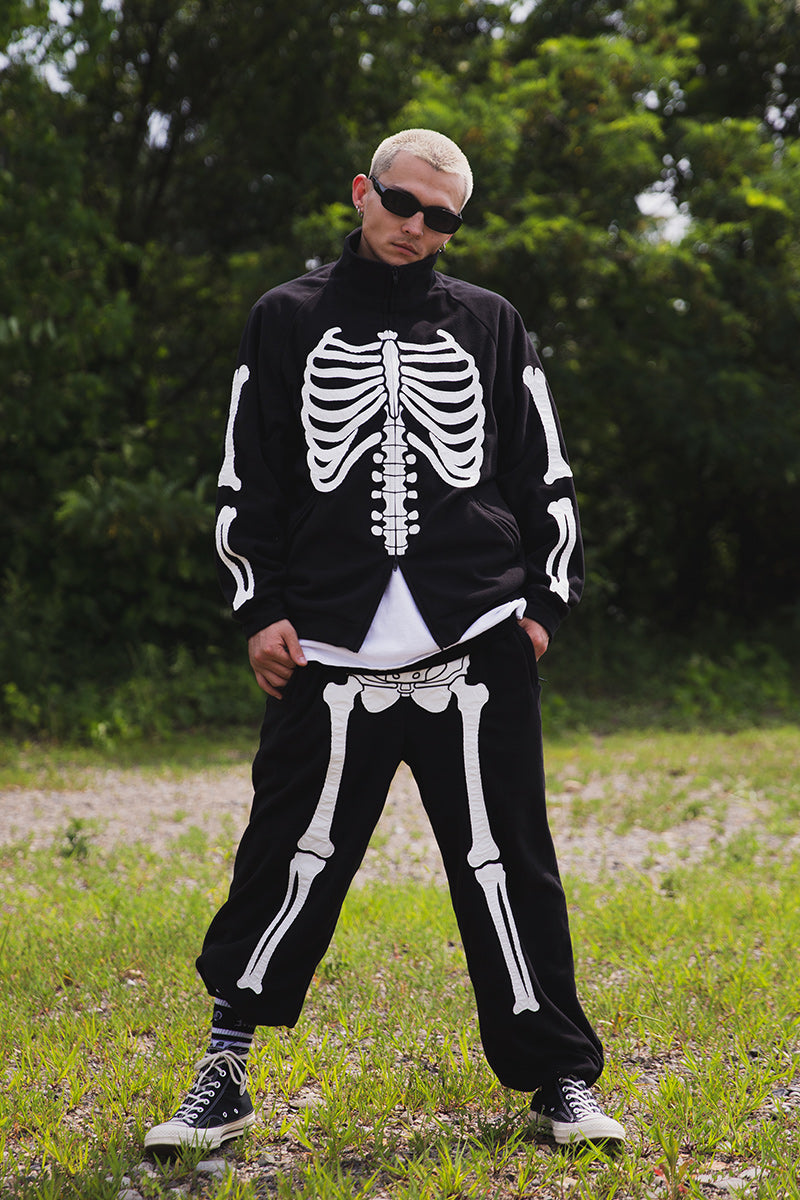 BONE EMBROIDERY FLEECE  JKT