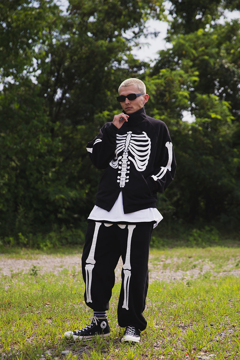 BONE EMBROIDERY FLEECE  JKT