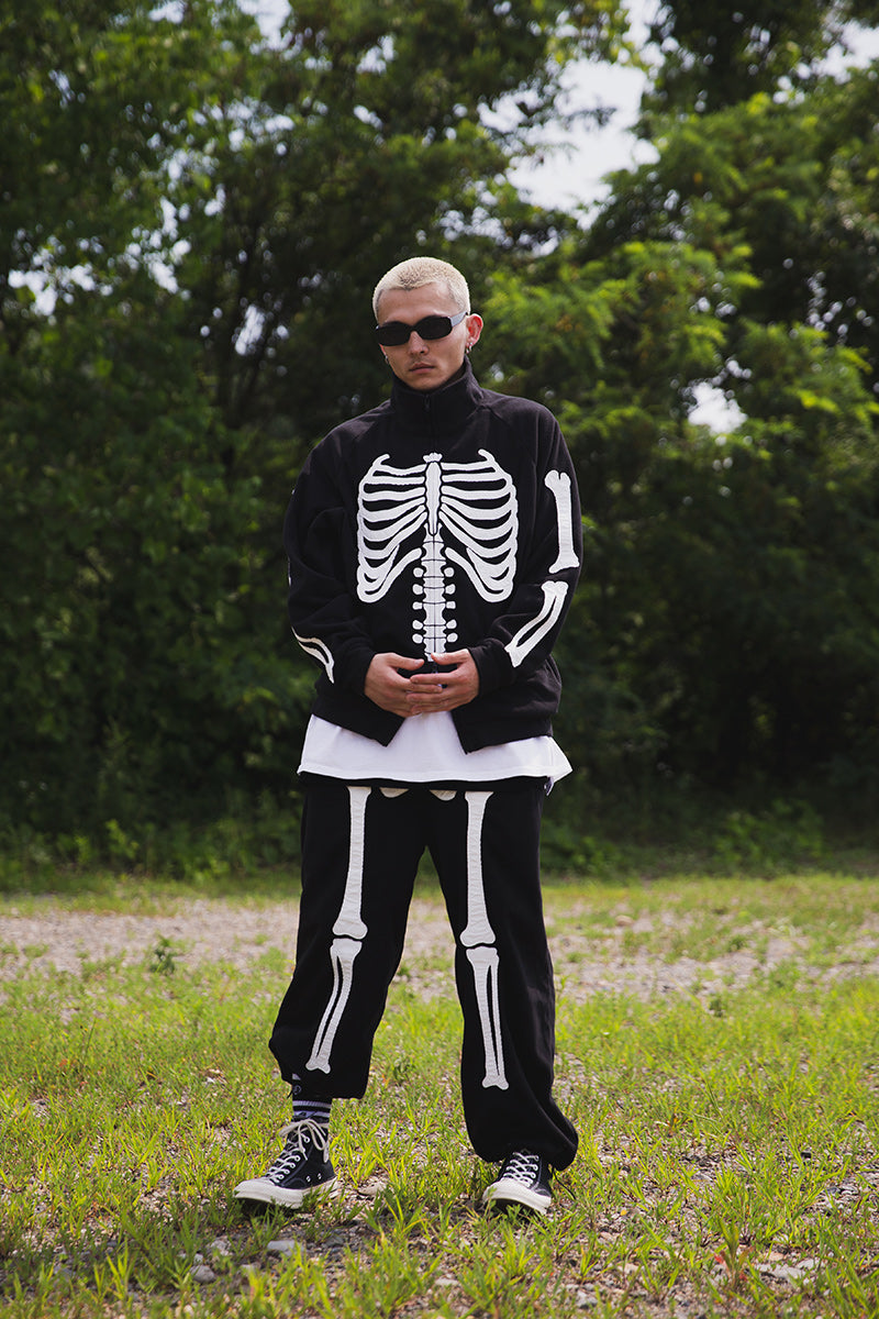 BONE EMBROIDERY FLEECE  JKT