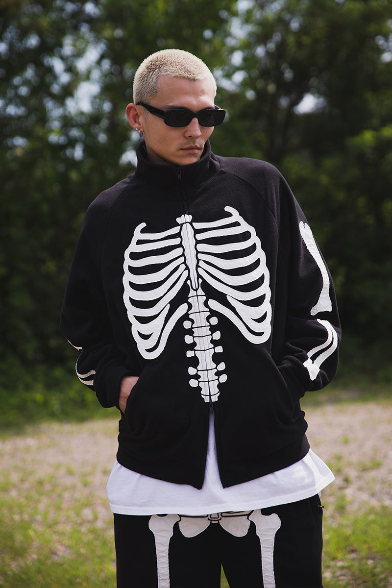 BONE EMBROIDERY FLEECE  JKT