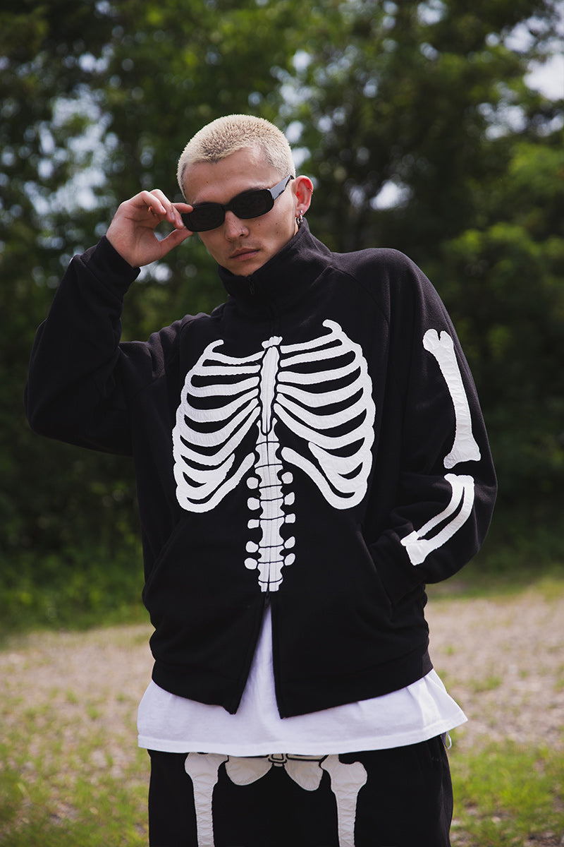 BONE EMBROIDERY FLEECE  JKT