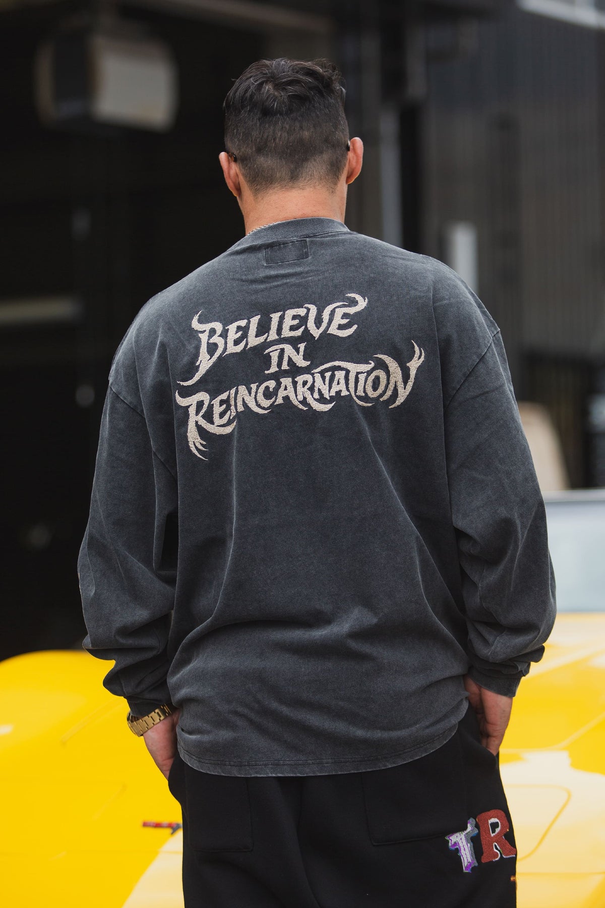 BELIEVE REINCARNATION EMBROIDERY LONG SLEEVE TEE