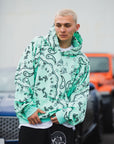 PAISLEY PATTERN PRINT HOODIE