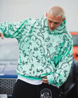 PAISLEY PATTERN PRINT HOODIE