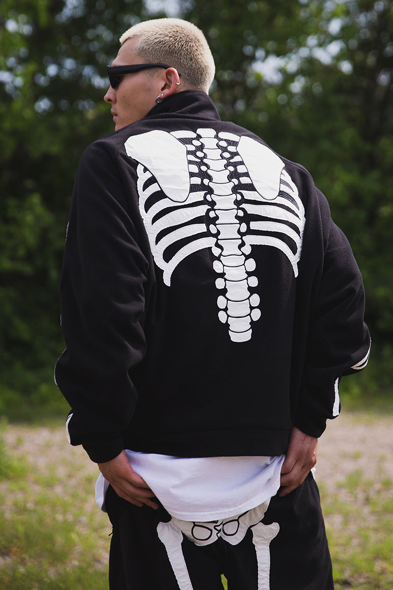 BONE EMBROIDERY FLEECE  JKT