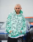 PAISLEY PATTERN PRINT HOODIE