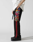 MAYO CHAOS EMBROIDERY Track Pants - BLACK