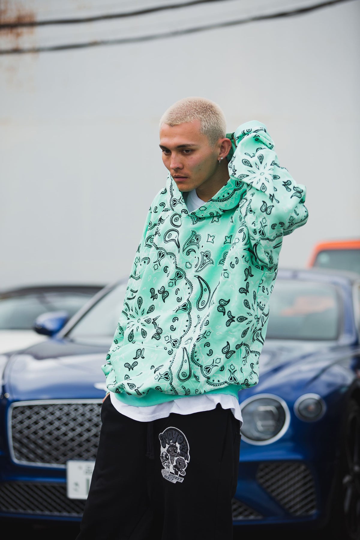 PAISLEY PATTERN PRINT HOODIE