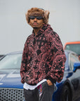 PAISLEY PATTERN PRINT HOODIE