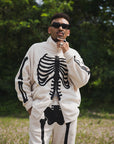 BONE EMBROIDERY FLEECE  JKT