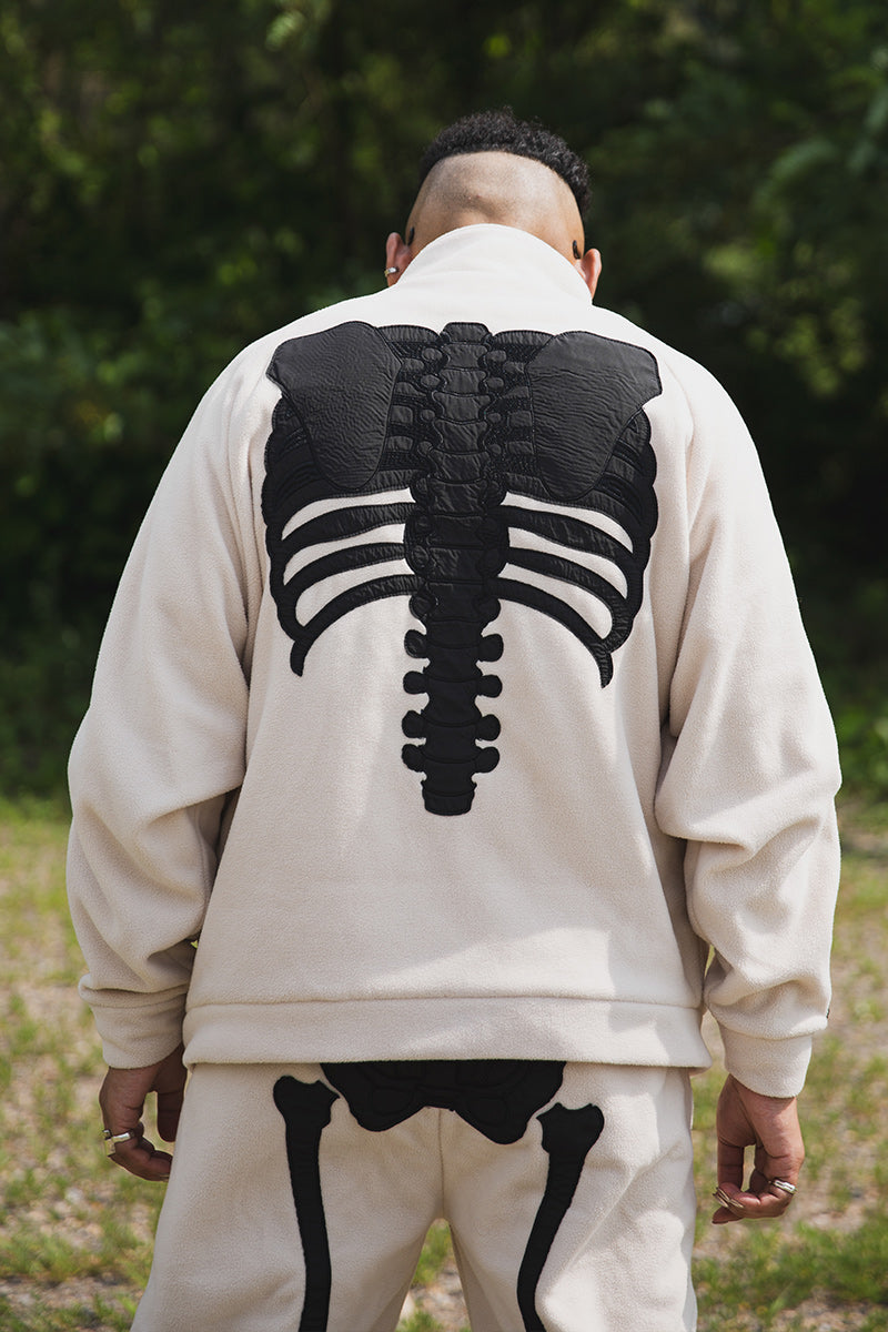 BONE EMBROIDERY FLEECE  JKT