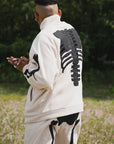 BONE EMBROIDERY FLEECE  JKT