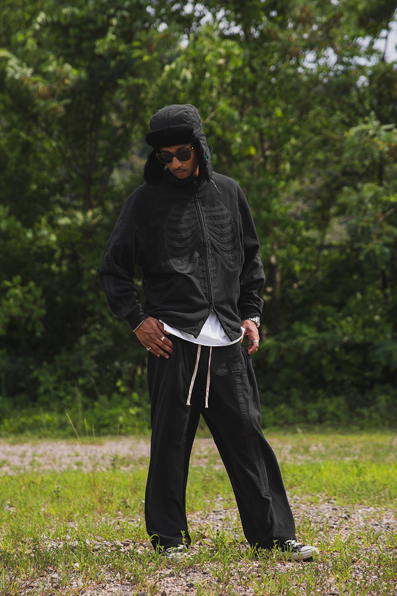 BONE EMBROIDERY FLEECE  JKT