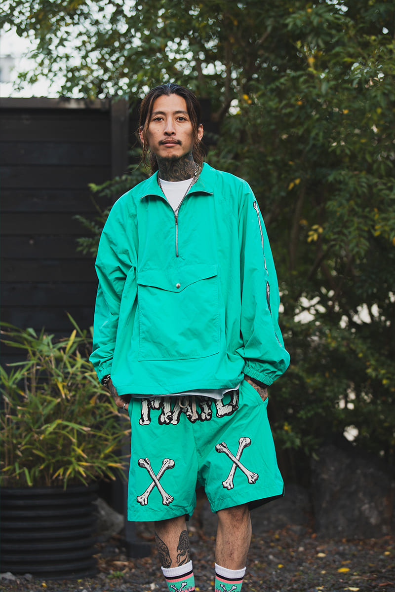 【WEB LIMITED】MAYO BONES Embroidery Nylon Anorak - KINMIYA BLUE