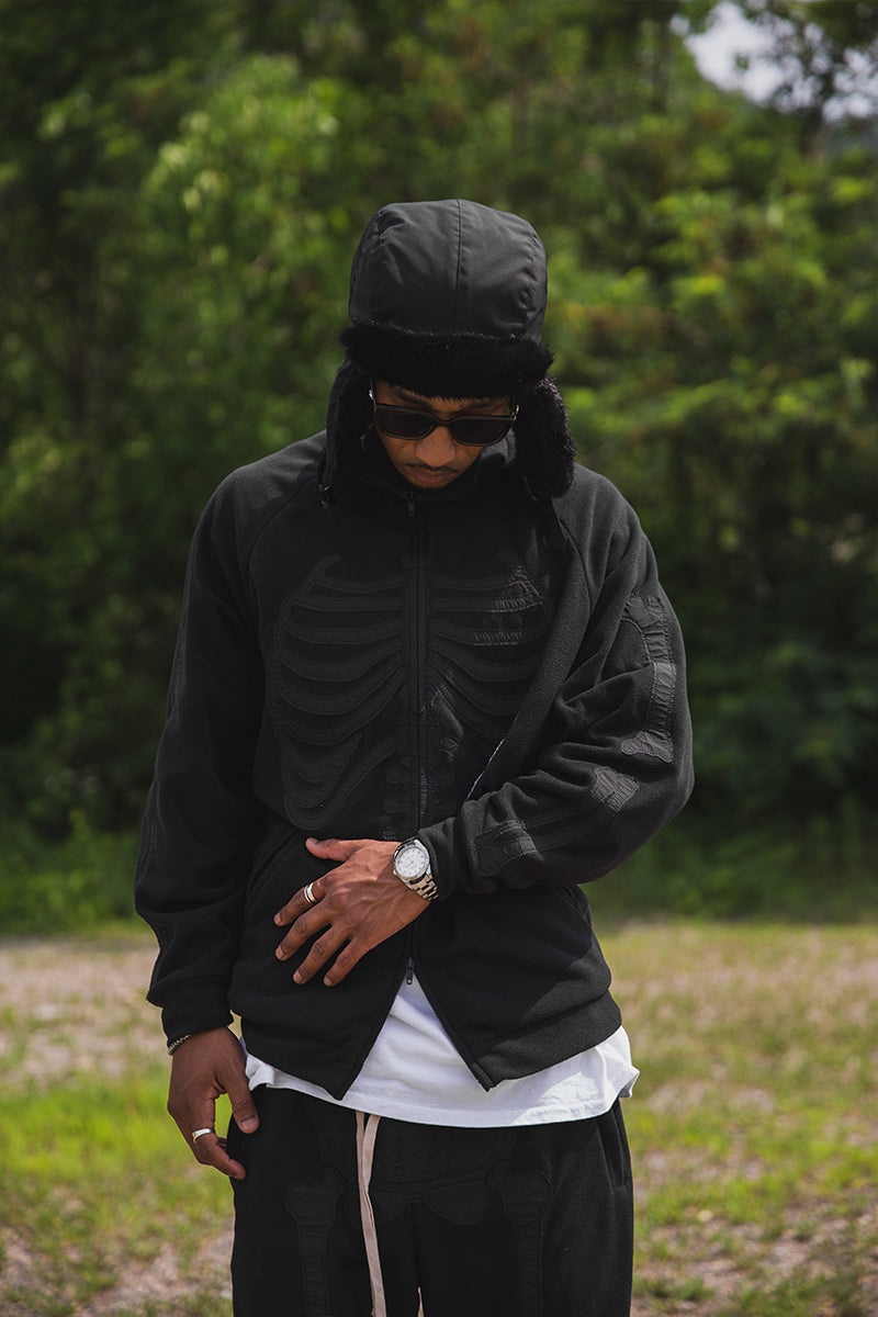 BONE EMBROIDERY FLEECE  JKT