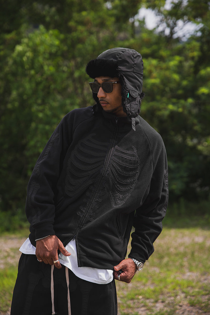 BONE EMBROIDERY FLEECE  JKT