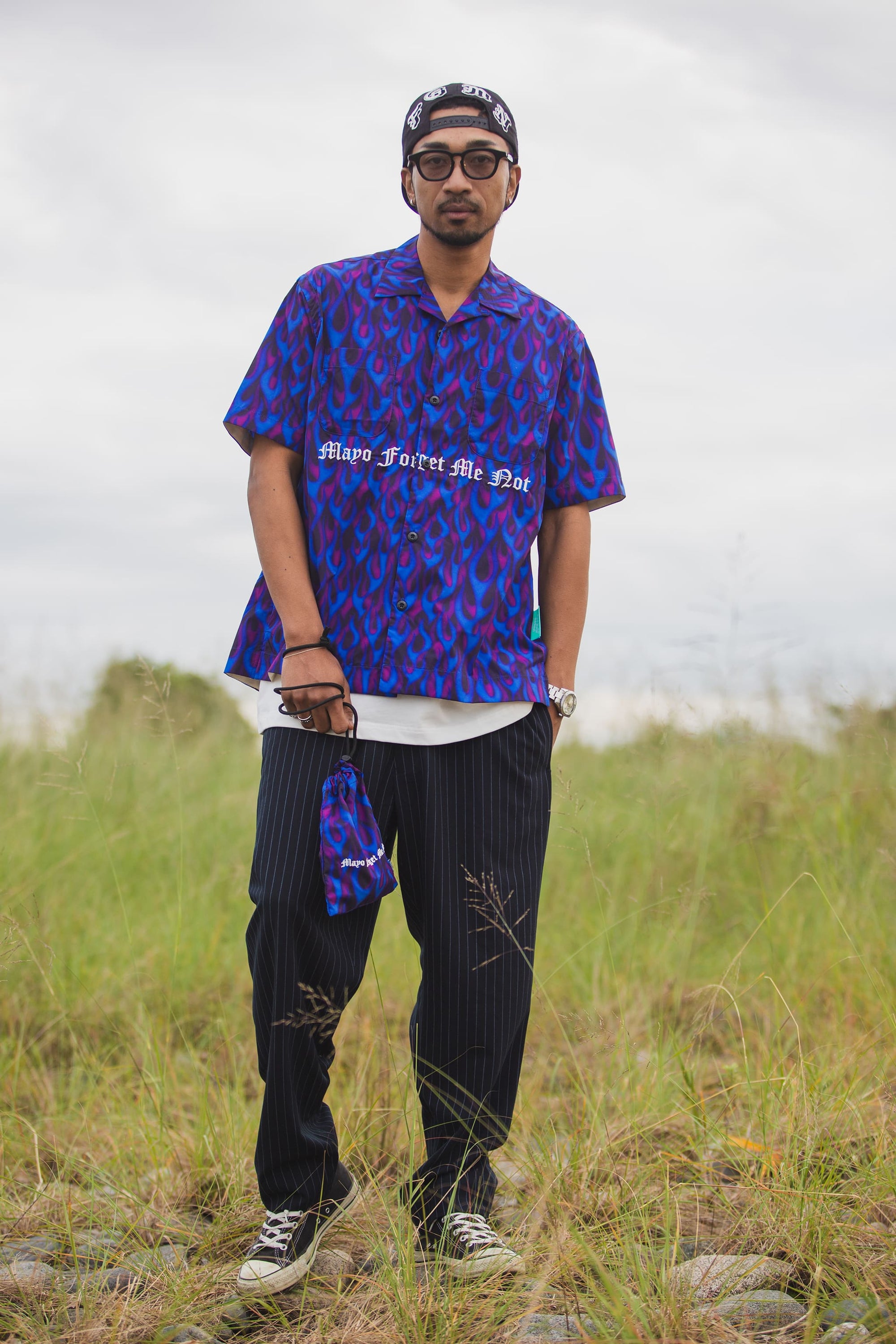 MAYO LOGO EMBROIDERY DRAWSTRING BAG