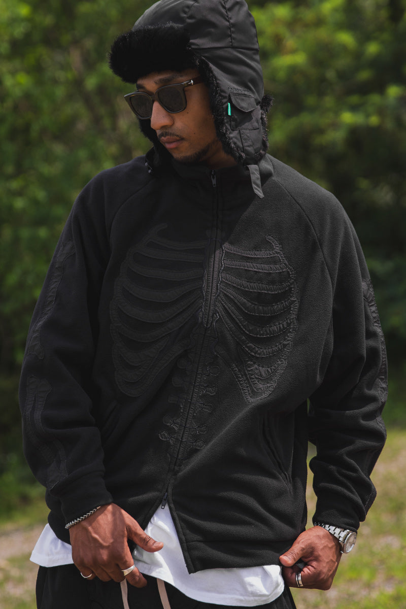 BONE EMBROIDERY FLEECE  JKT