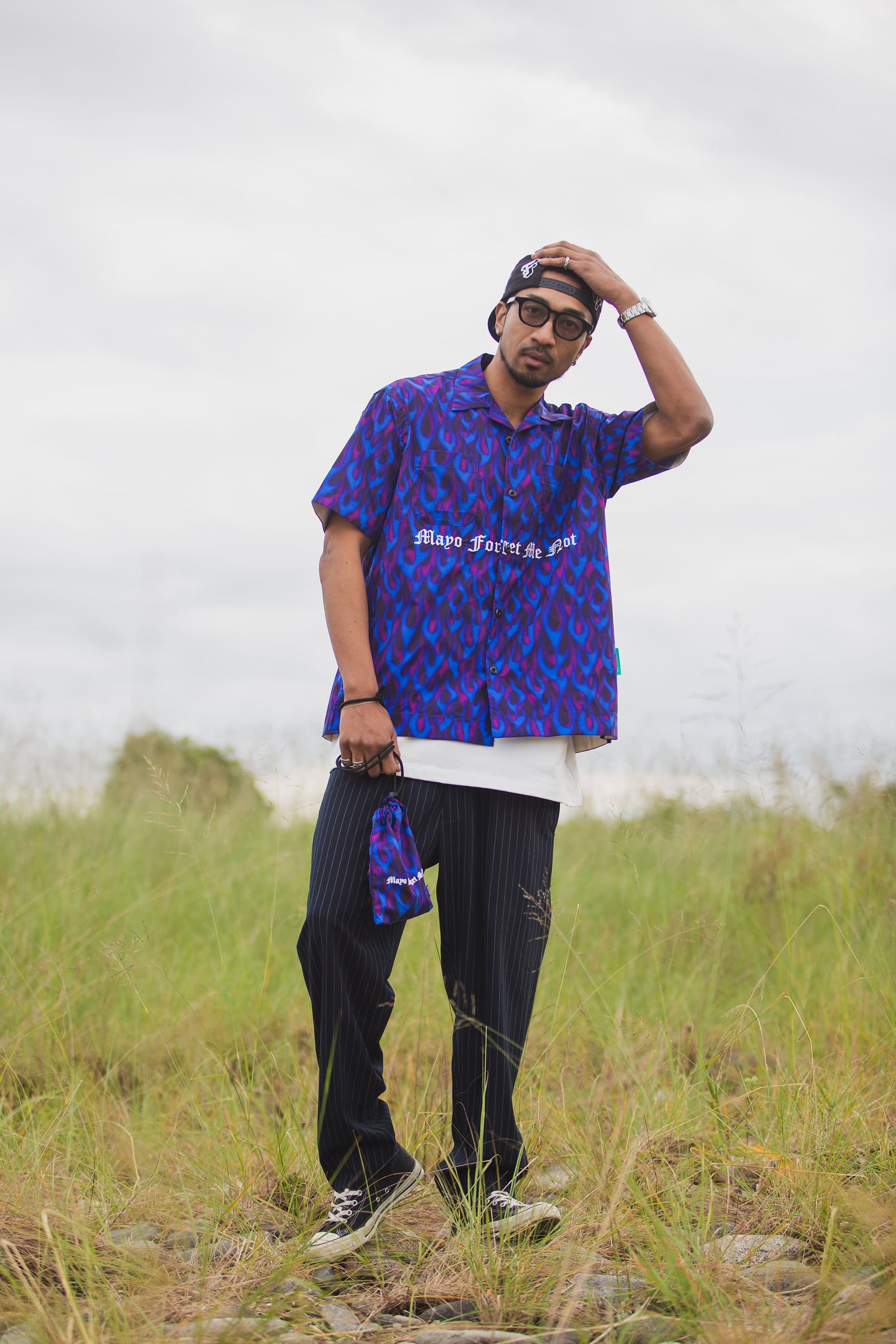 MAYO LOGO EMBROIDERY DRAWSTRING BAG