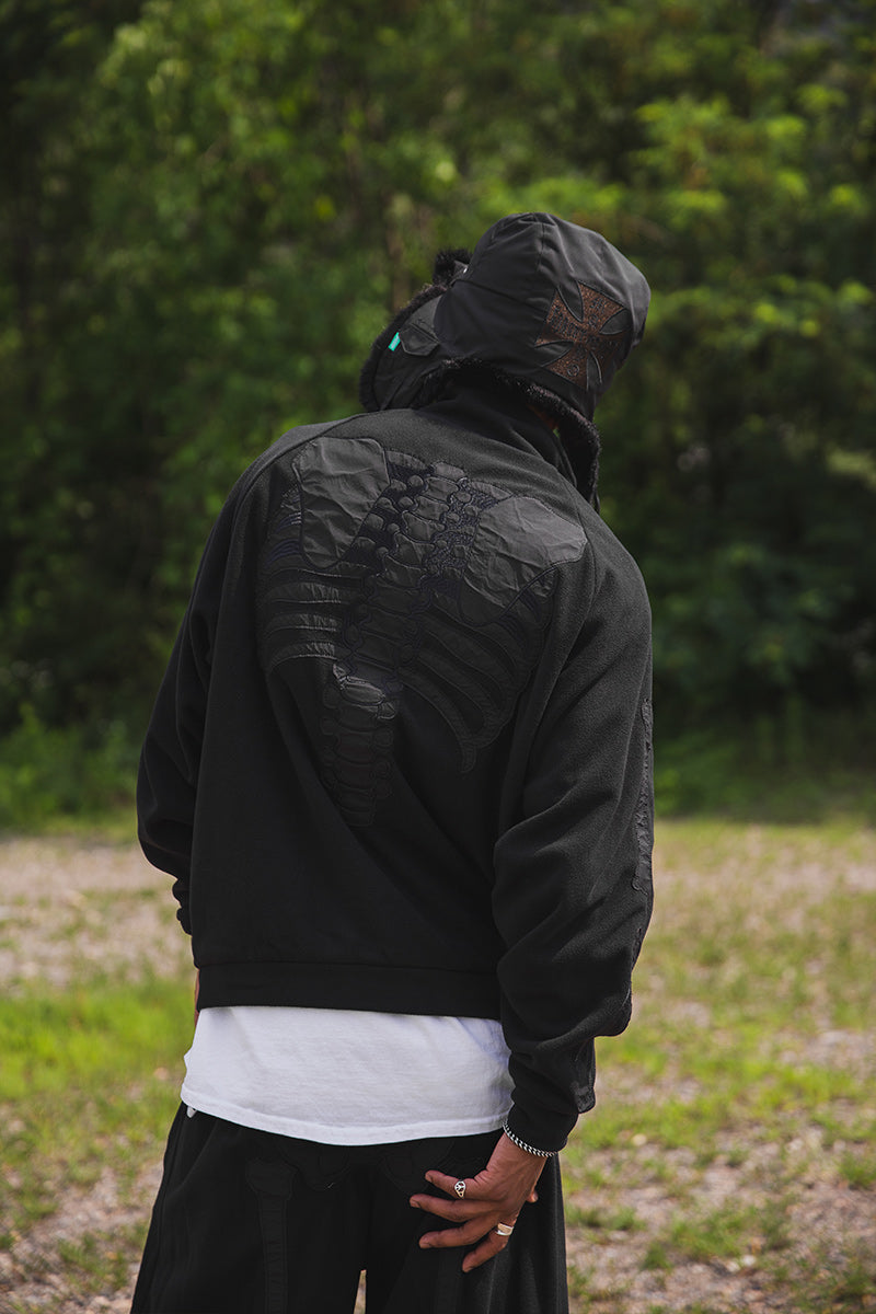 BONE EMBROIDERY FLEECE  JKT