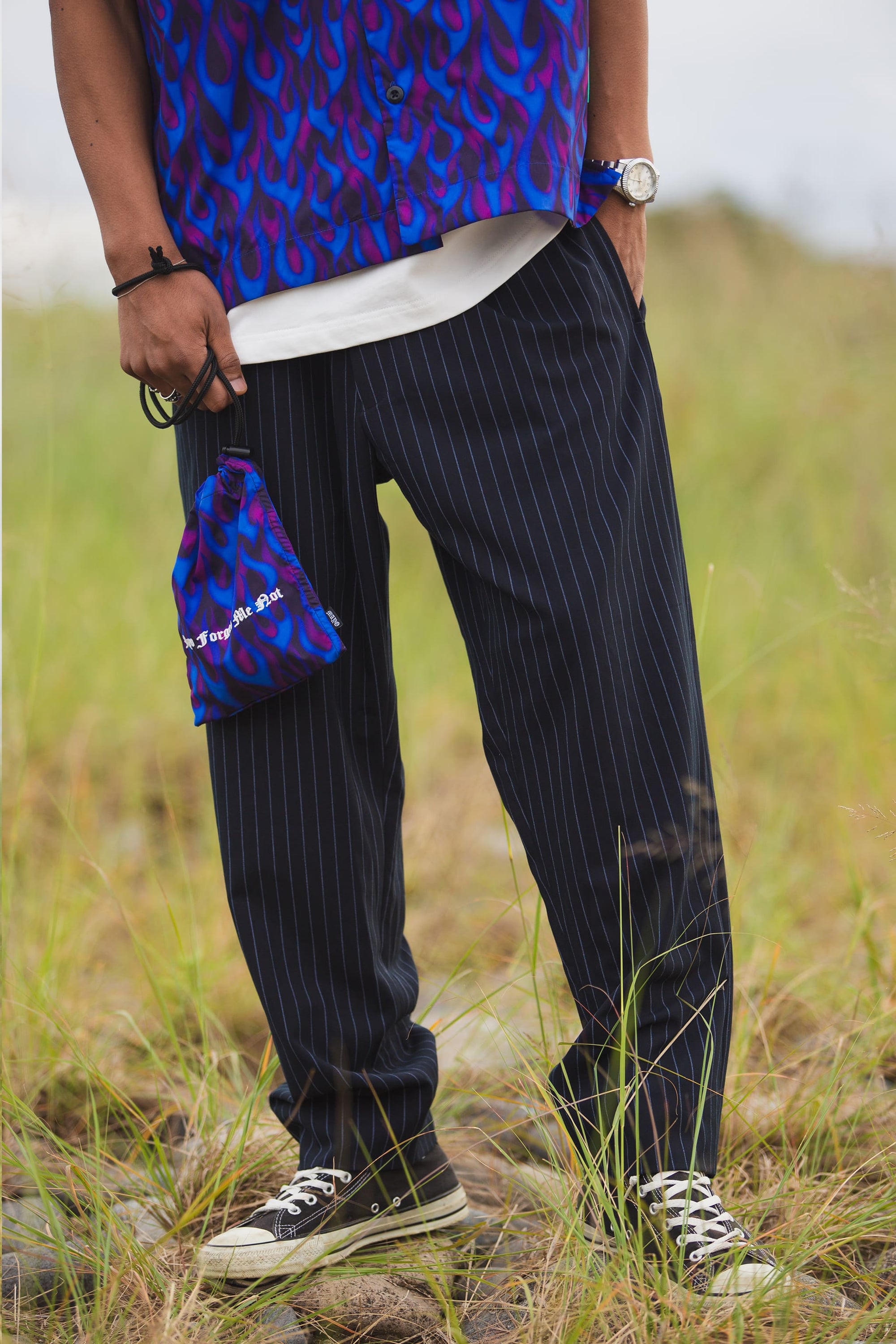 MAYO LOGO EMBROIDERY DRAWSTRING BAG