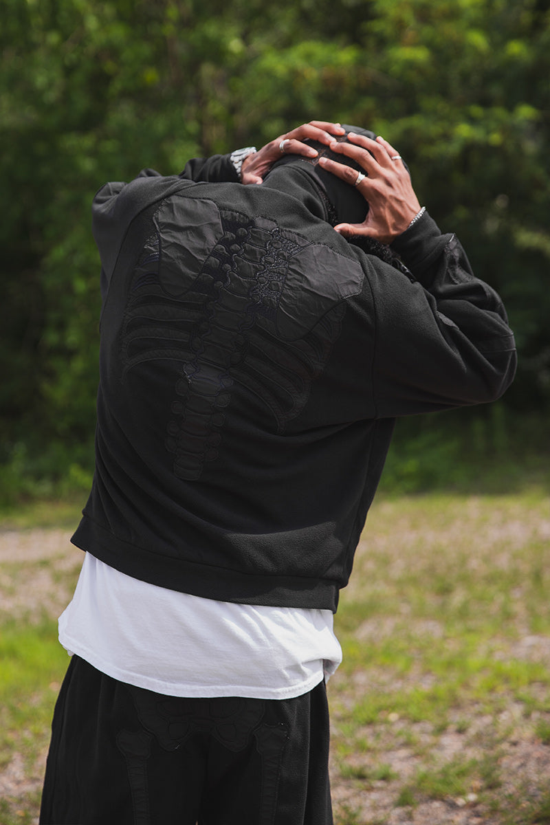 BONE EMBROIDERY FLEECE  JKT