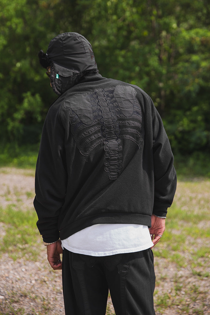 BONE EMBROIDERY FLEECE  JKT
