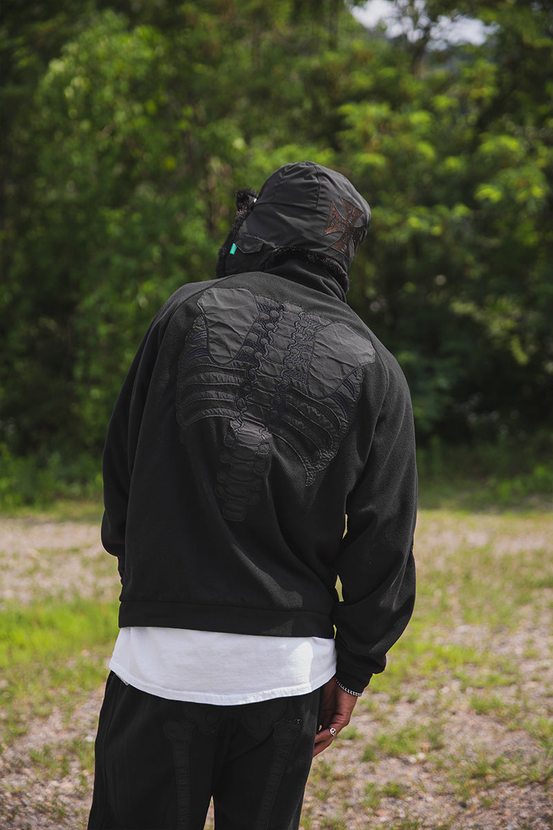 BONE EMBROIDERY FLEECE  JKT