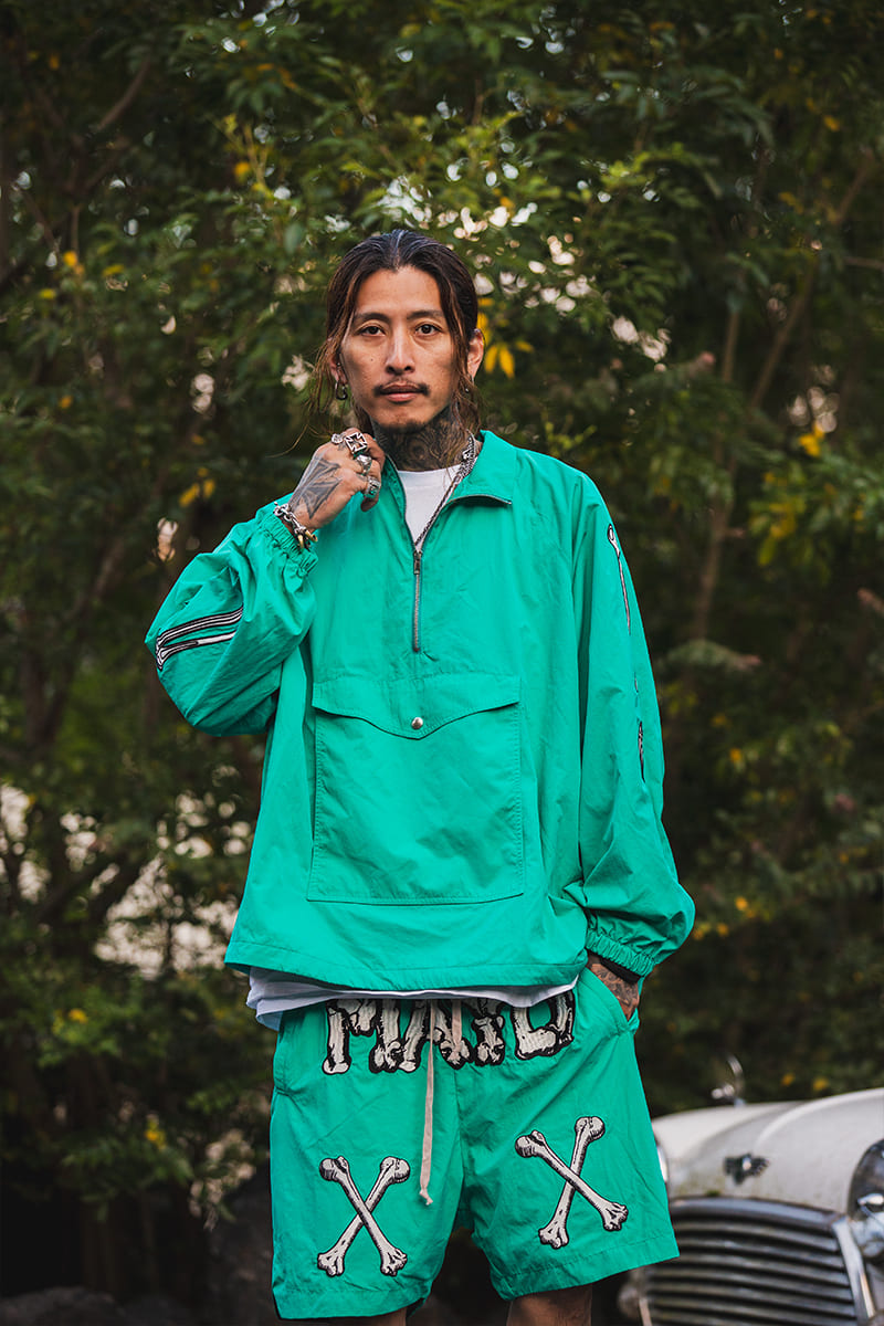 【WEB LIMITED】MAYO BONES Embroidery Nylon Anorak - KINMIYA BLUE