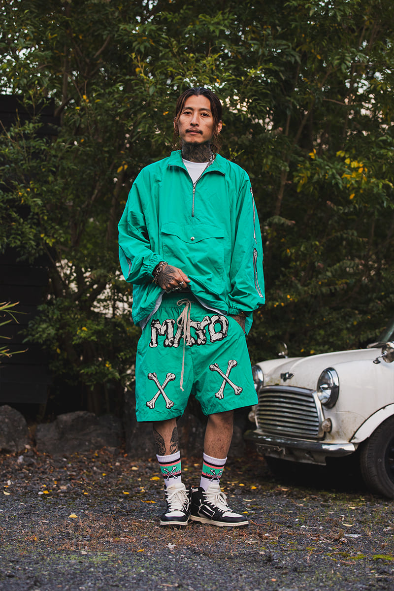 【WEB LIMITED】MAYO BONES Embroidery Nylon Anorak - KINMIYA BLUE