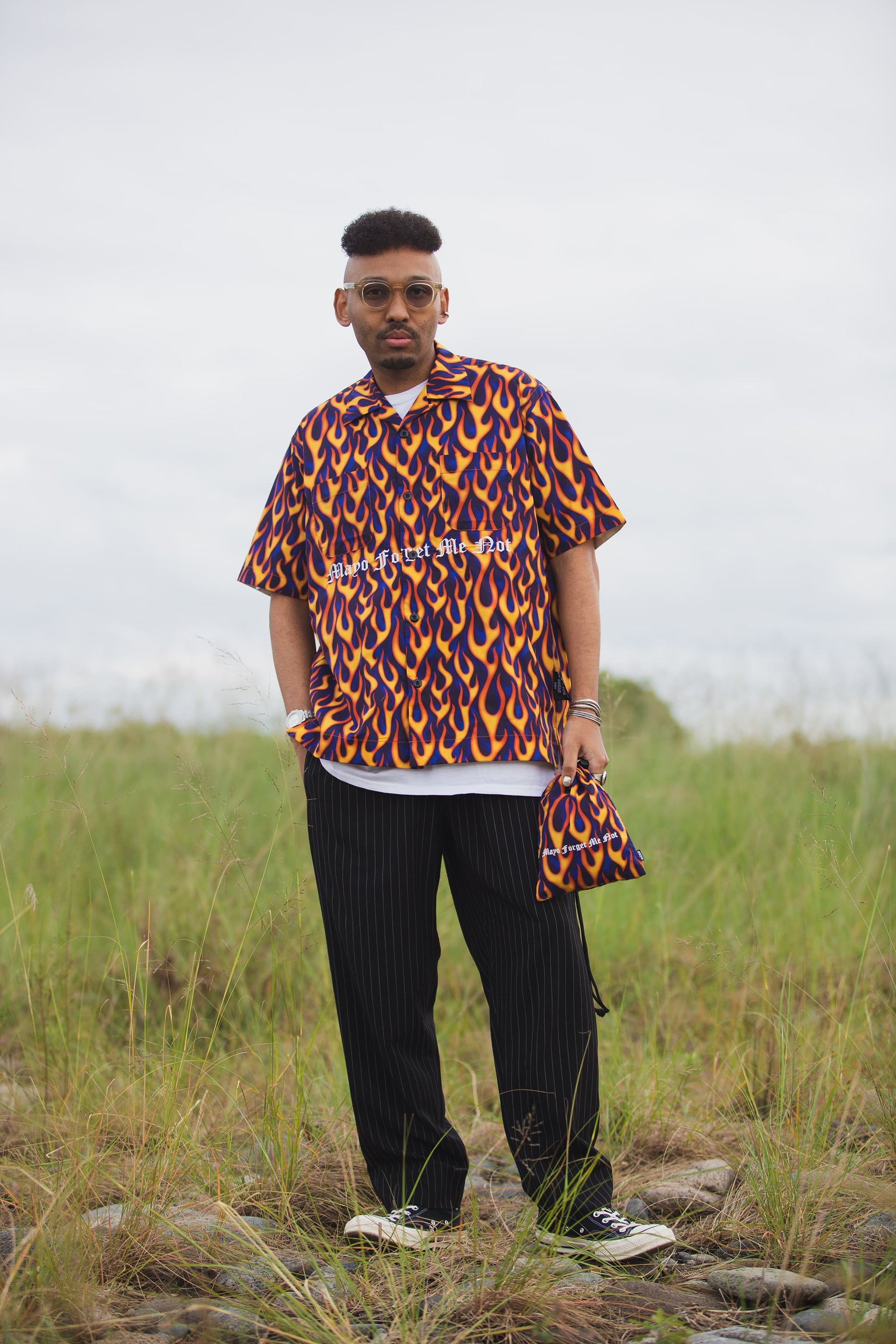 MAYO LOGO EMBROIDERY DRAWSTRING BAG