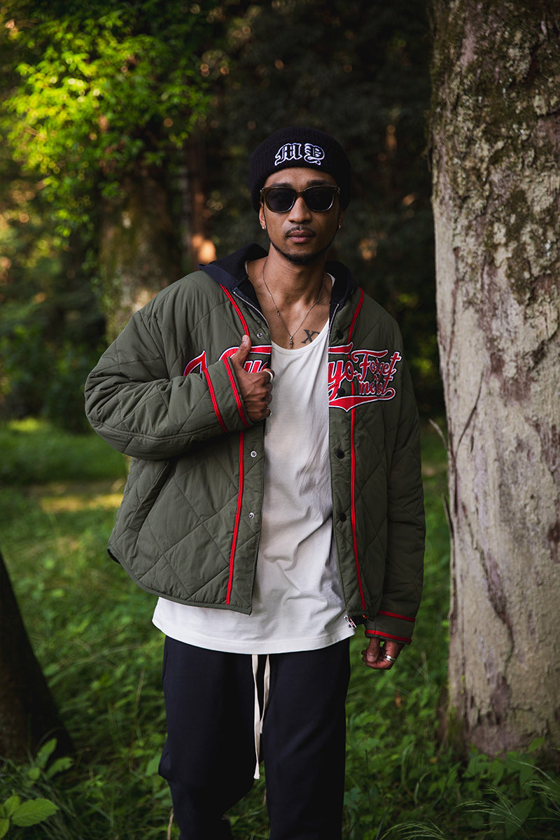 BASEBALL EMBROIDERY NYLON JKT