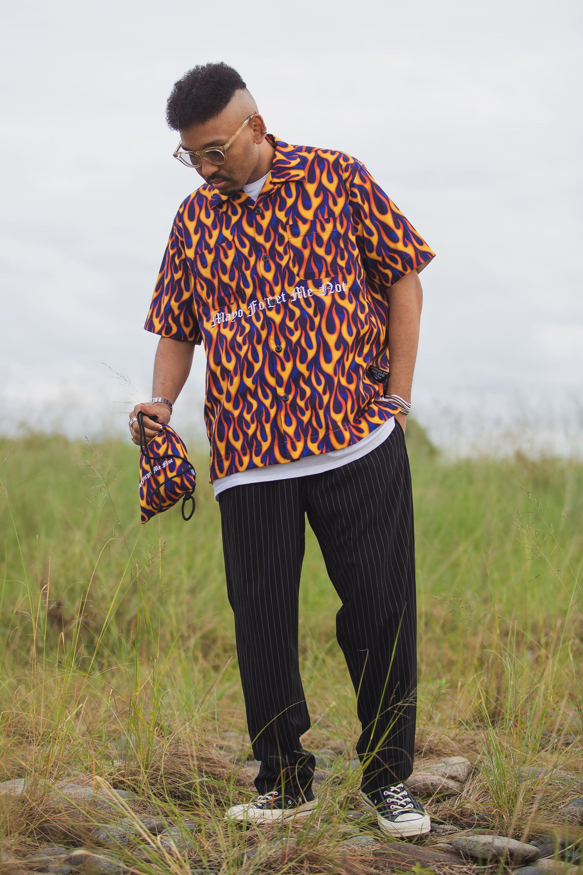 MAYO LOGO EMBROIDERY DRAWSTRING BAG