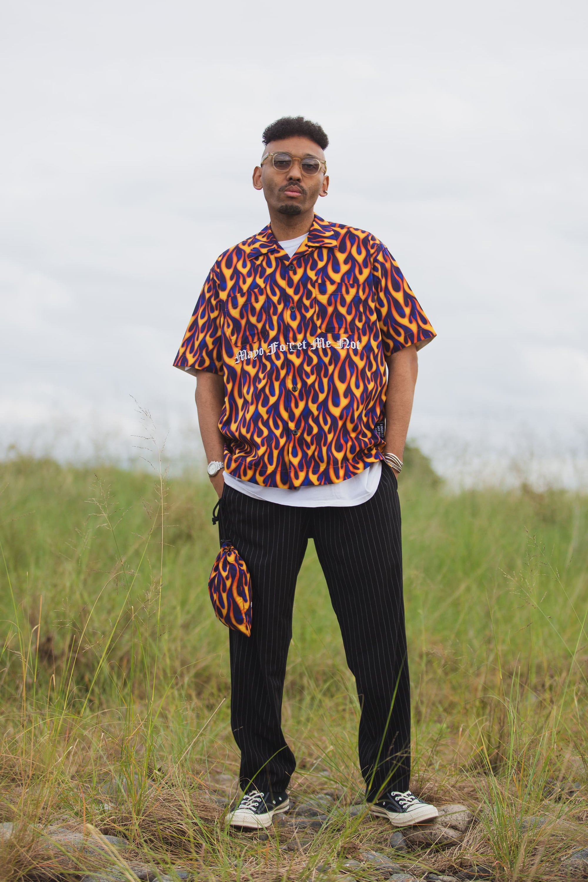 MAYO LOGO EMBROIDERY DRAWSTRING BAG